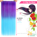 Synthetic 5 Clips In Extensions Silky Straight Hairpieces